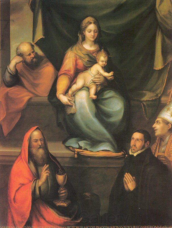 Prado, Blas del The Holy Family with Saints and the Master Alonso de Villegas